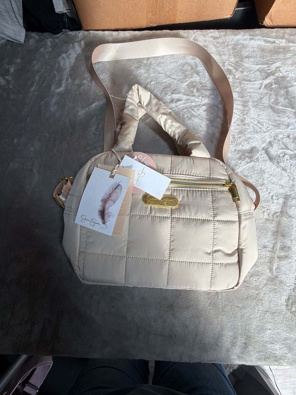 Jessica Simpson Women's Quilted Insulated Reusable Cooler Lunch Bag Tote